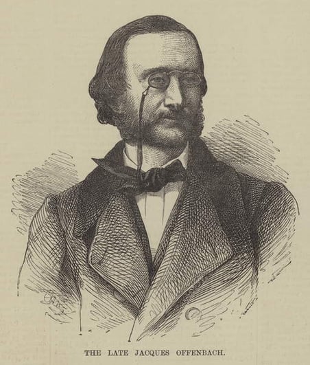 The late Jacques Offenbach (engraving), English School, (19th century) / Private Collection / Look and Learn / Illustrated Papers Collection 