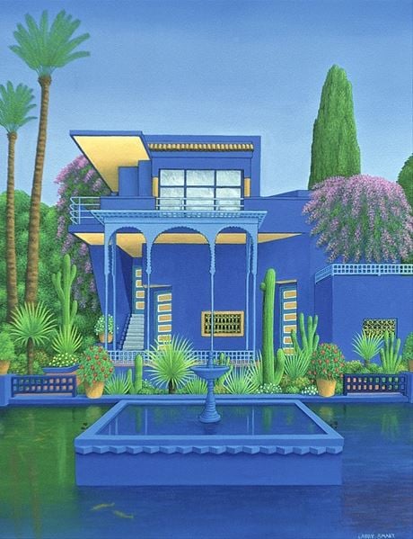 Majorelle Gardens, Marrakech, 1996 (carylic on linen) (see 186509), Larry Smart (1945-2005) (Contemporary Artist) / Private Collection