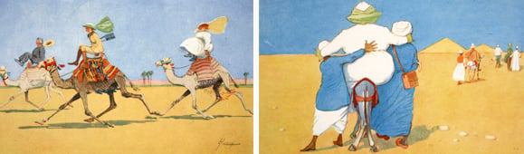Left: Cup and Ball-the camel's favourite game Right: Stern Reality; or, Last but not Least.