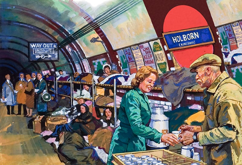  London Underground in the blitz, Harry Green / Private Collection © Look and Learn