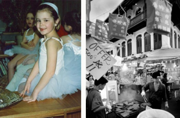 Left: Lucy Innes Williams Right: Chinese New Year fair (b/w photo)