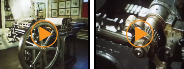 One of Our Own Kind part four - rural scenes and landmarks in Yorkshire, iron foundry, printing press. 1970 / Buff Film & Video Library Right: 