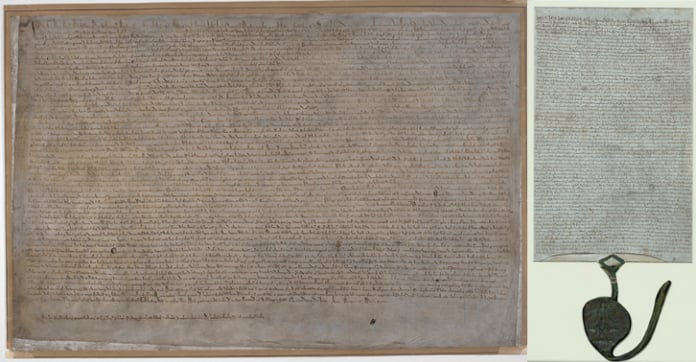 Left: The Magna Carta. The Great Charter of English liberties, first issued by King John at Runnymede on 15 June 1215. This document is one of the four surviving exemplifications / British Library, London, UK / © British Library Board. All Rights Reserved Right: Lacock Abbey Magna Carta / British Library, London, UK / © British Library Board. All Rights Reserved