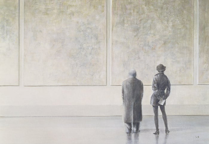 Man and Woman in an Art Gallery by Lincoln Seligman