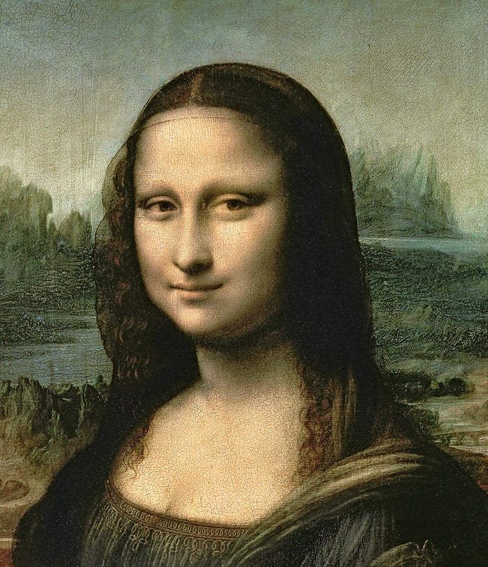Mona Lisa, c.1503-6 (oil on panel) Leonardo da Vinci (1452-1519) / Louvre, Paris, France