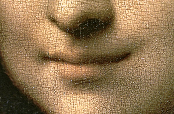  Mona Lisa (detail), Leonardo da Vinci / Louvre, Paris, France / Bridgeman Images