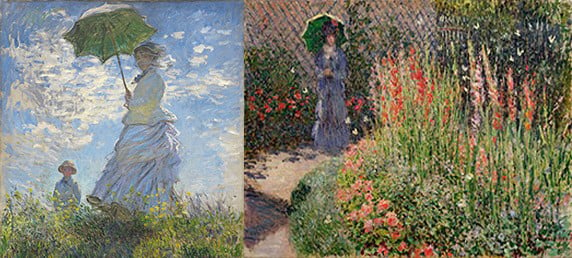 Woman with a Parasol, 1875 National Gallery of Art, Washington DC, USA; Gladioli, c.1876 Detroit Institute of Arts, USA / City of Detroit Purchase 