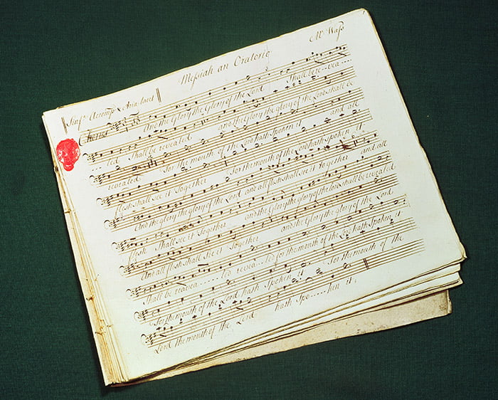 Original score of The Messiah by George Frederick Handel (1685-1759) © Coram in the care of the Foundling Museum, London