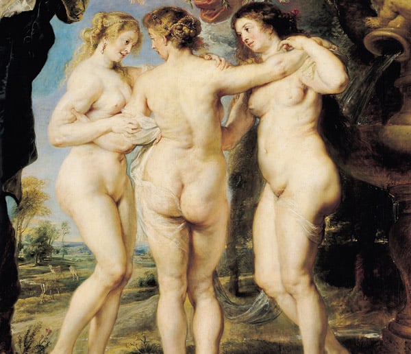 The Three Graces, c.1636-39 (oil on canvas) by Rubens, Prado, Madrid