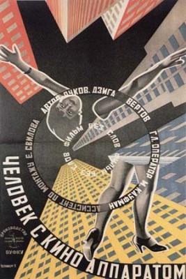 Poster advertising the film 'Chelovek s Kino-Apparatom', 1929, Stenberg, V. & Stenberg, G. (1900-1933)