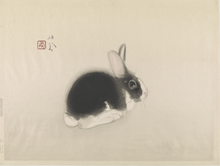 Rabbit (colour woodblock print), Takeuchi Seiho (1864-1942) / Freer Gallery of Art, Smithsonian Institution, USA / Robert O. Muller Collection