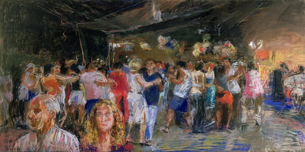 Dancers at St. Christopher's Bar, Rio (pastel on paper), Eyton, Anthony (b.1923) / Private Collection