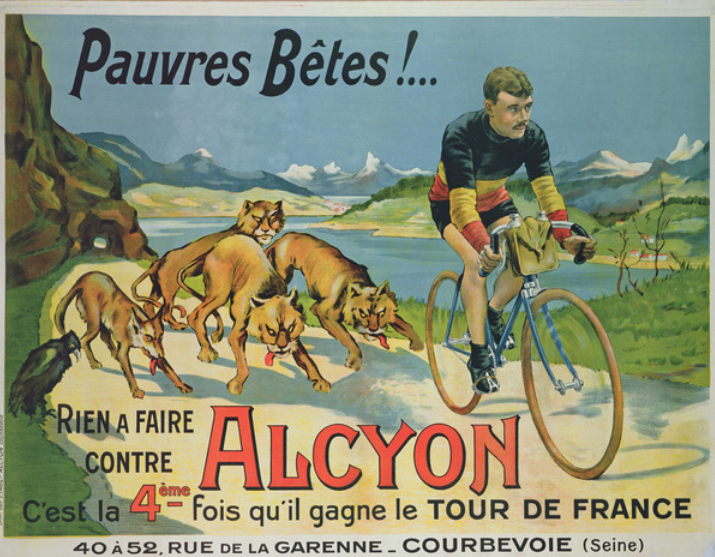 Poster advertising Alcyon bicycles (colour litho), French School, (20th century)
