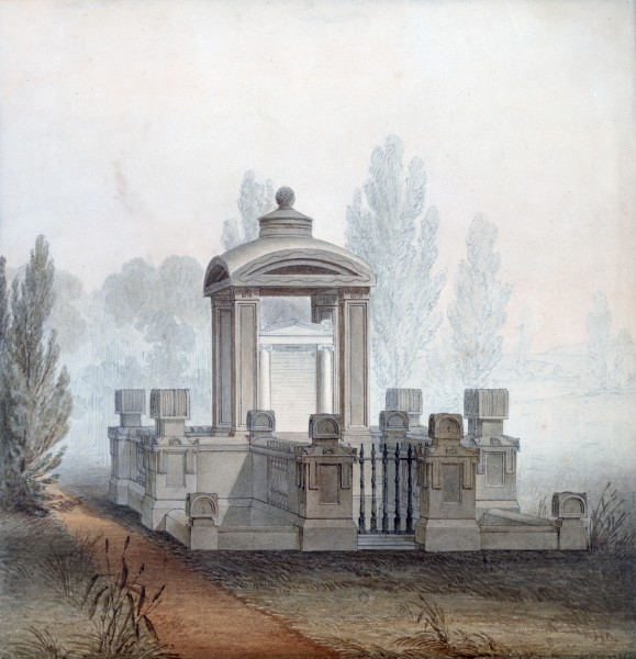 Above: George Basevi, Perspective of the tomb as executed, c. 1816. Copyright Sir John Soane’s Museum