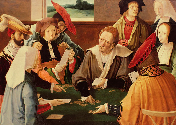 The Card Players (oil on panel), Lucas van Leyden / © Collection of the Earl of Pembroke, Wilton House, Wilts. 