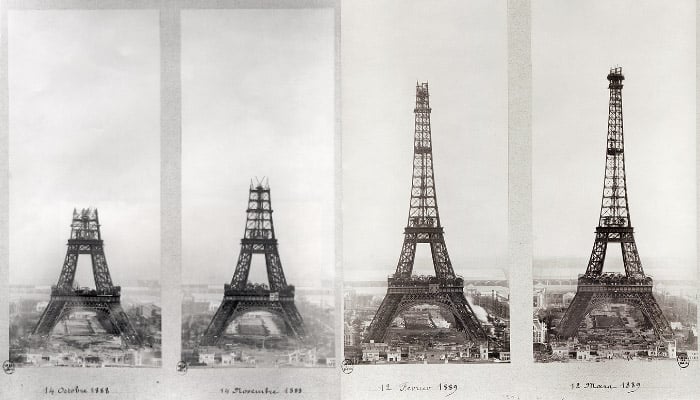 Views of the construction of the Eiffel Tower, Paris, 12th February and 12th March 1889; Musee de la Ville de Paris, Musee Carnavalet, Paris, France