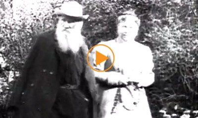 Tolstoy with his wife, 1905 / Film Images / Bridgeman Footage