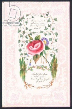 Valentine's Day greetings card. Victorian Era 