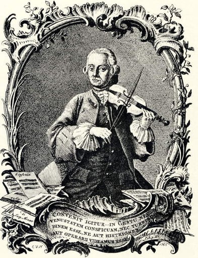 Leopold Mozart playing violin / Lebrecht Music Arts
