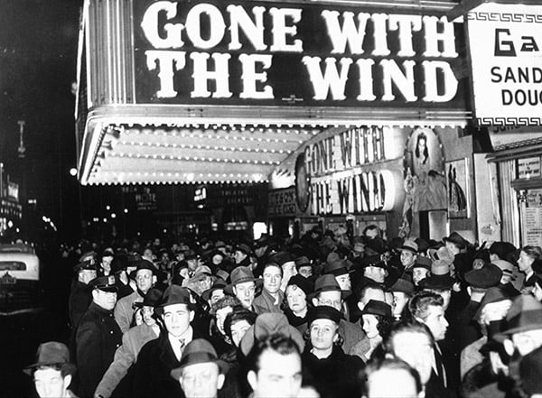 Astor movie theatre in New York for premiere of film Gone with the wind December 19, 1939
