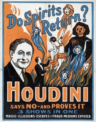 Poster for Houdini's fraud exposure show (detail) / Universal History Archive / UIG 
