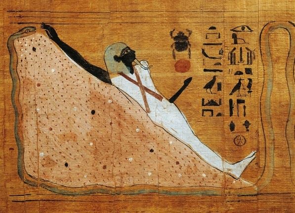 Scene from Book of Dead, Heruben Papyrus, Egyptian Civilization, Third Intermediate Period, Dynasty XXI / Egyptian National Museum, Cairo, Egypt / De Agostini Picture Library / A. Dagli Orti 