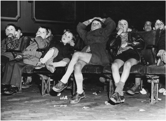 Boys at the cinema, 1957 (b/w photo) / Photo © Neil Libbert