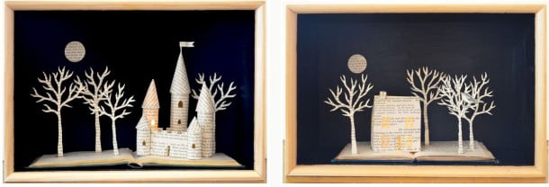 Left: Castle light box, 2013 by Ele Grafton / Bridgeman Images Right: Cottage light box, 2012 by Ele Grafton / Bridgeman Images 