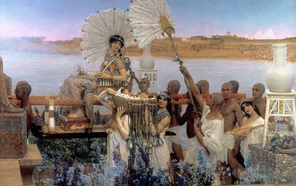 The Finding of Moses by Pharaoh's Daughter, 1904 (oil on canvas), Lawrence Alma-Tadema (1836-1912) / Private Collection