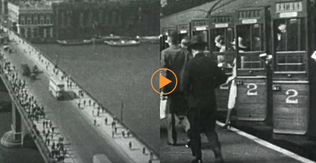  Rush hour in 1930s London / Brian Trenerry Archive / Bridgeman Footage