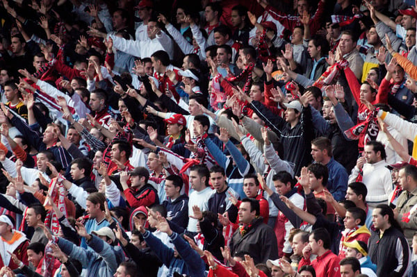 The crowd at football Stadium in Sevilla (Seville) Spain