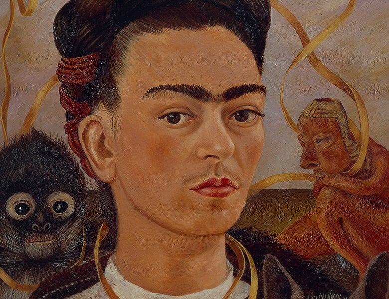 Self portrait, 1945 (oil on canvas), Frida Kahlo, (1907-54) / De Agostini Picture Library
