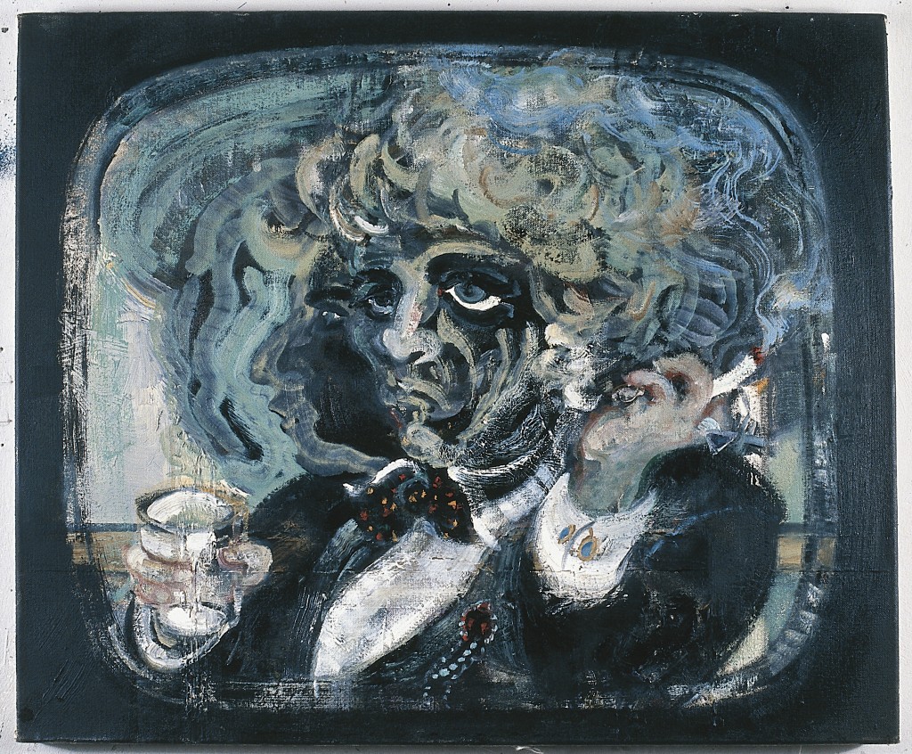 Self Portrait in Gallery, 1986 (oil on canvas), Maggi Hambling / Private Collection