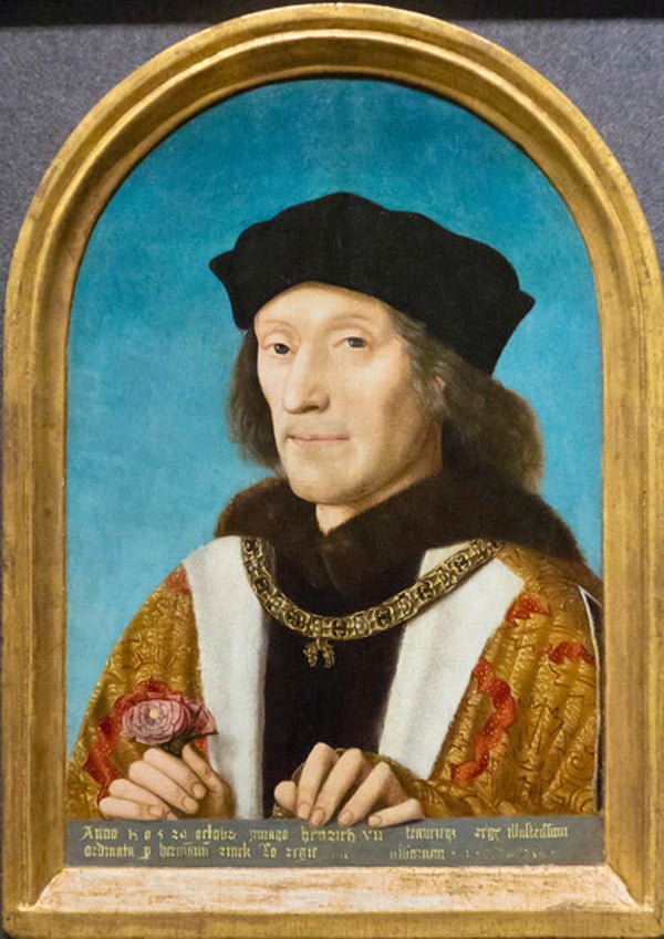 King Henry VII, 1505 (oil on panel) by Flemish School, (16th century); National Portrait Gallery, London, UK