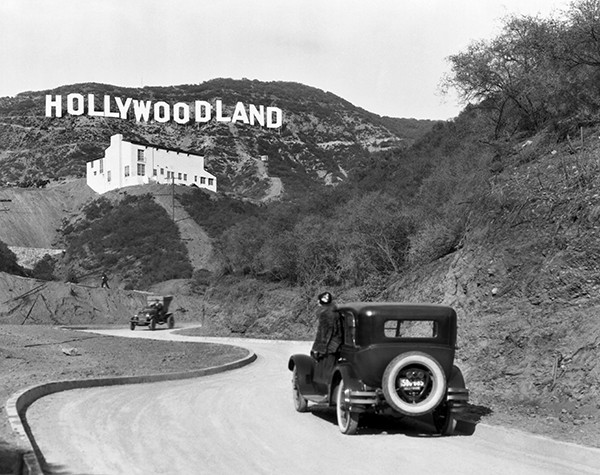 Hollywoodland sign : original sign in Hollywood Hills, Los Angeles:  c. 1924 
