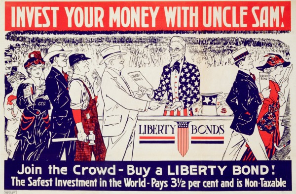  Invest your money with Uncle Sam!', advertisement for Liberty Bonds, c.1917-18 (colour litho), American School, (20th century) / Private Collection / DaTo Images / Bridgeman Images