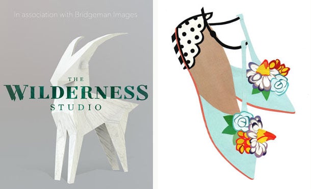 Left: © Pollyanna Illustration / Bridgeman Images Right: Summer Sandals, 2014, by Isobel Barber / Bridgeman Images