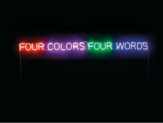 joseph-kosuth-neon-lights-four-colors-words