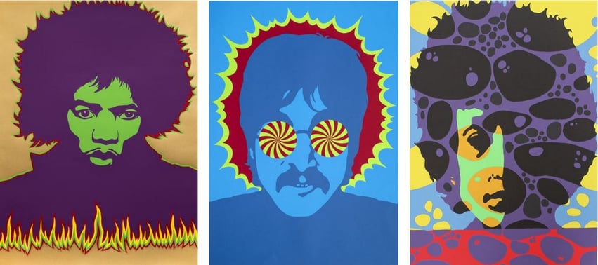 Hendrix - Fire, 1967; Lennon - Kaleidoscope Eyes, 1967 ; Dylan - Liquid Light, 1967