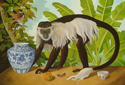 Colobus Monkey, Lizzie Riches (b.1950) / Private Collection / © Portal Painters / Bridgeman Images