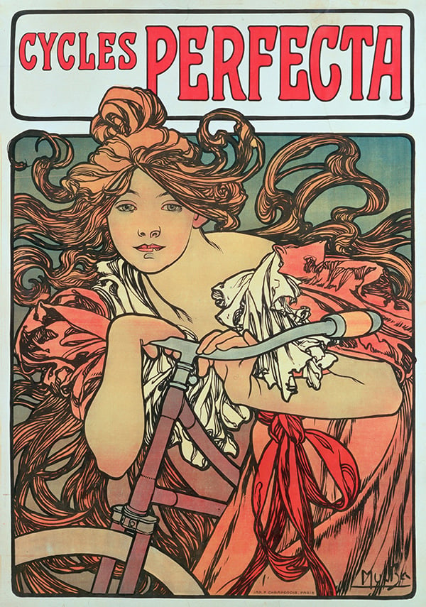 MCA178445 advertising 'Cycles Perfecta', 1902 (colour litho) by Mucha; Mucha Trust