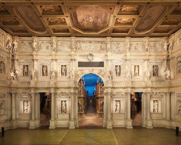  Teatro Olimpico (Olympic Theatre), Vicenza, 1580, Andrea Palladio (1508-80) / Mondadori Portfolio/Electa/Marco Covi 