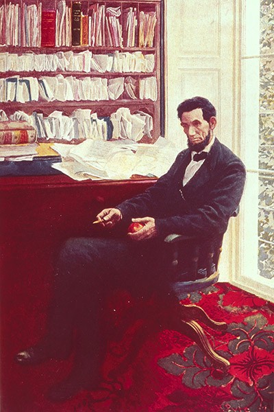 Portrait of Abraham Lincoln (colour litho), Pyle, Howard (1853-1911) / National Portrait Gallery, Washington DC, USA / Bridgeman Images