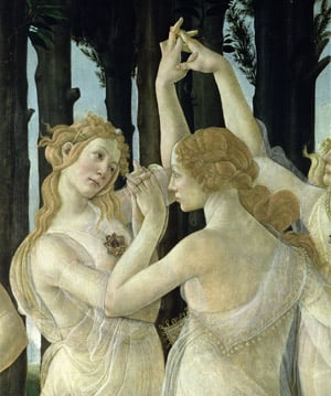 Detail of two of the Three Graces, from the Primavera / Galleria degli Uffizi 