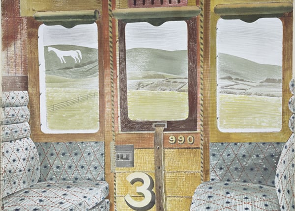     Train Landscape, Eric Ravilious / Aberdeen Art Gallery and Museum, Scotland
