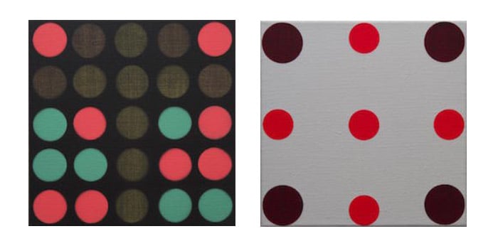 Left: Red, 2016 Right: Red in Four Directions, 2016 