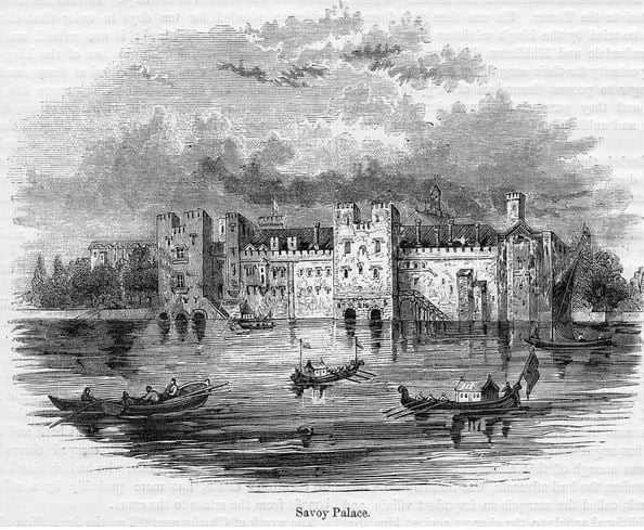 Savoy Palace, 1661 (etching), English School, (17th century) / Private Collection