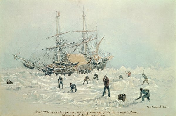 HMS Terror in ice in Frozen Strait / William Smyth / De Agostini Picture Library / Bridgeman Images