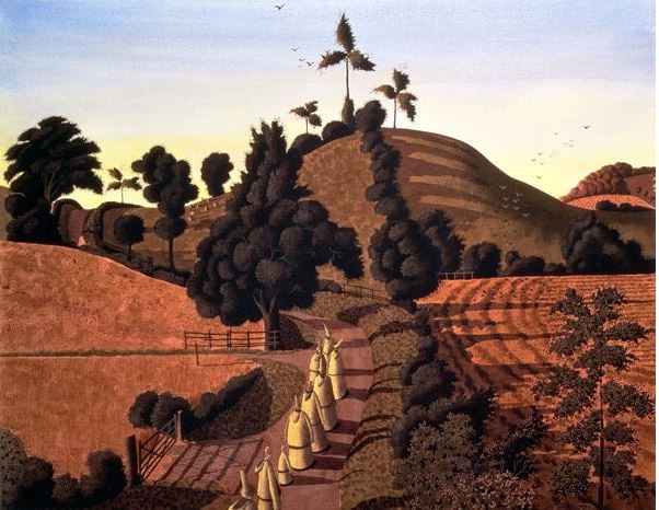 Procession on the Summer Solstice (w/c), Simon Palmer (b.1956) / Private Collection