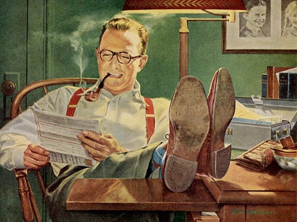 ADV395423 The Boss, detail of a magazine advert, 1950s (colour litho) by American School, (20th century); Private Collection; Â© The Advertising Archives; American, it is possible that some works by this artist may be protected by third party rights in some territories
